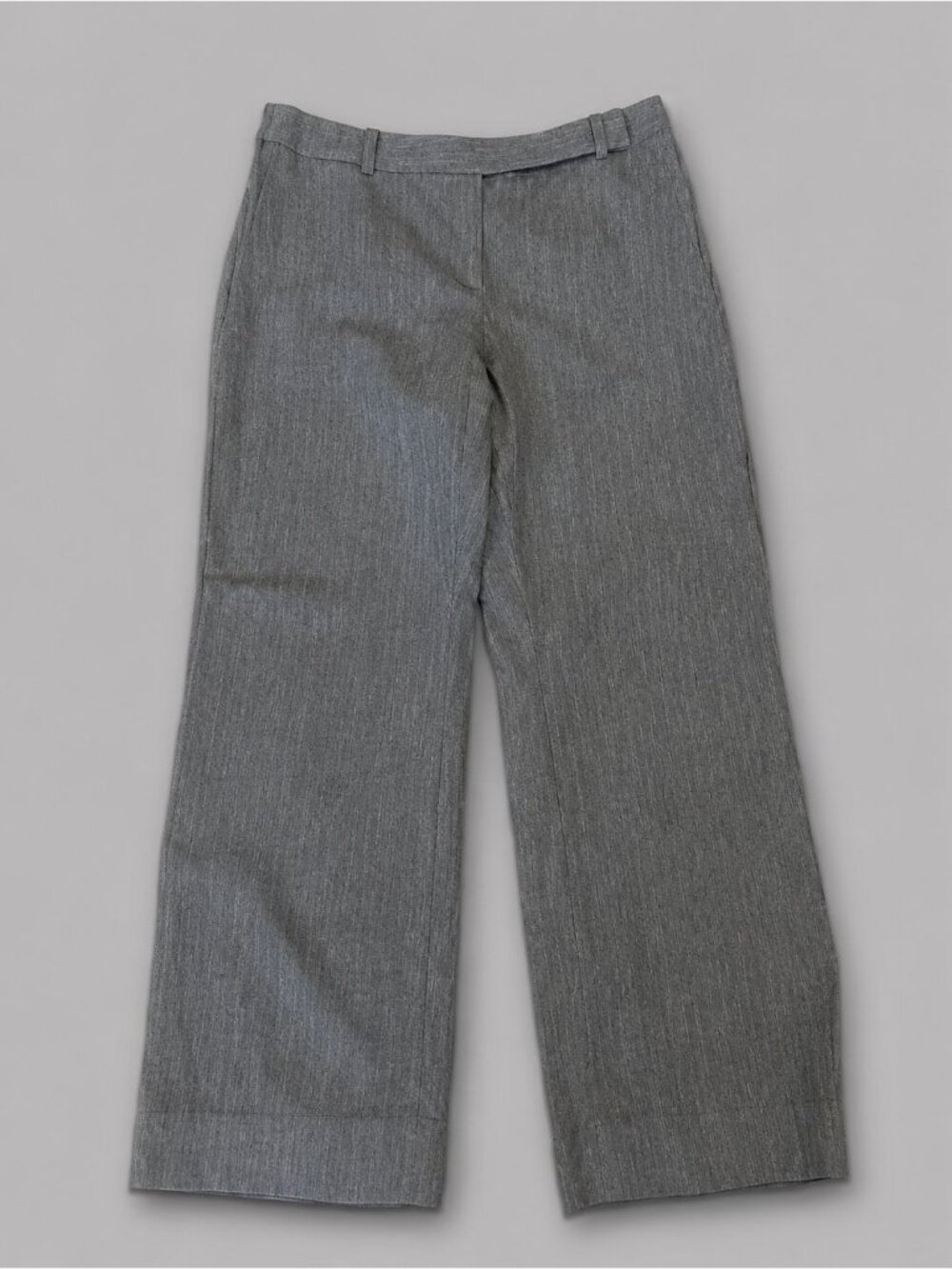 LOFT 99% Wool Wide Leg Trouser Pants Taupe Brown Herringbone Women's 6